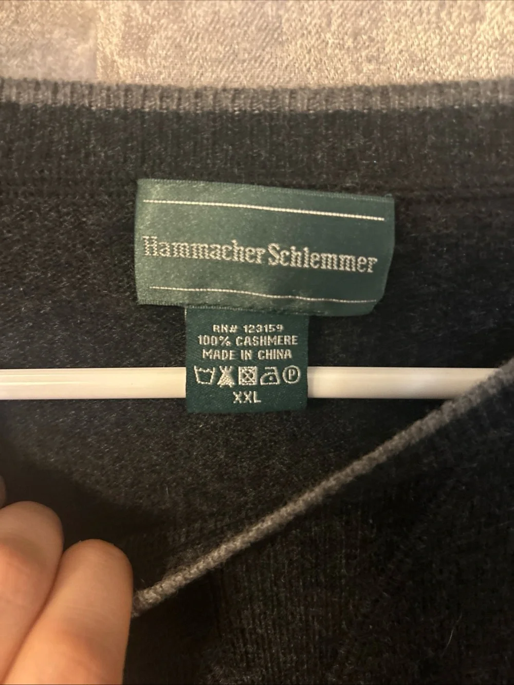 Hammacher Schlemmer The Washable Cashmere Sweater 2XL Preppy Quiet Luxury